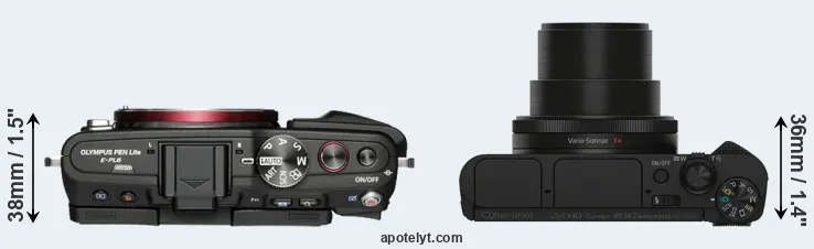 Compare E-PL6 versus HX90V top