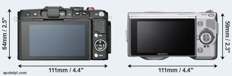 Comparison E-PL6 or NEX-5 rear