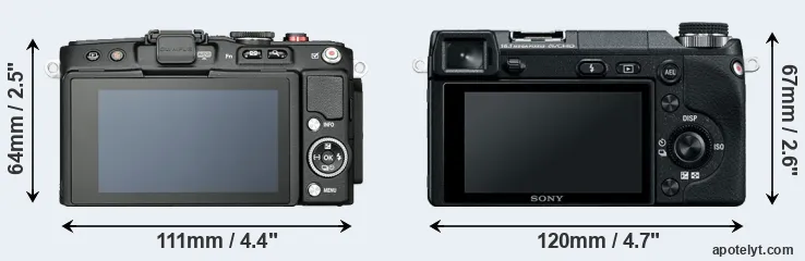 Comparison E-PL6 or NEX-6 rear