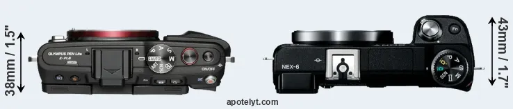 Compare E-PL6 versus NEX-6 top