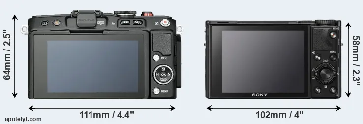 Comparison E-PL6 or RX100 VII rear