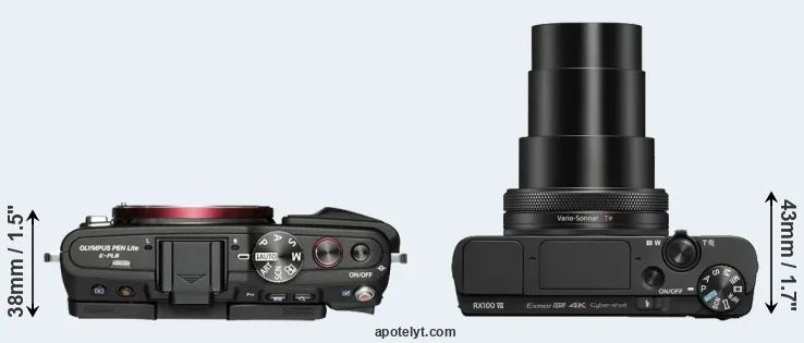 Compare E-PL6 versus RX100 VII top
