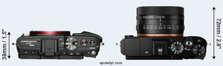 Compare E-PL6 versus RX1R II top