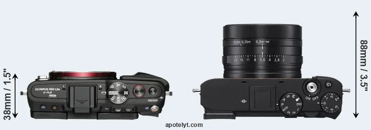 Compare E-PL6 versus RX1R III top