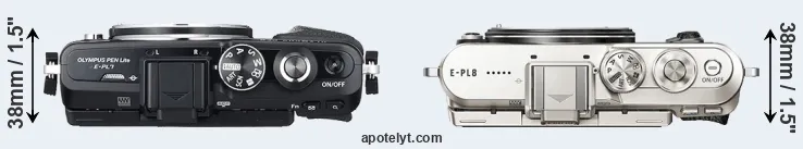Compare E-PL7 versus E-PL8 top
