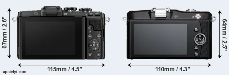 Comparison E-PL7 or E-PM1 rear