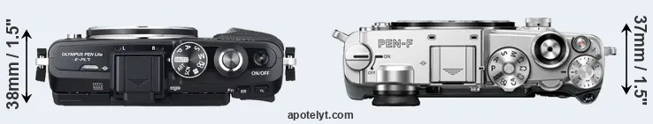 Compare E-PL7 versus PEN-F top