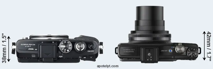 Compare E-PL7 versus XZ-1 top