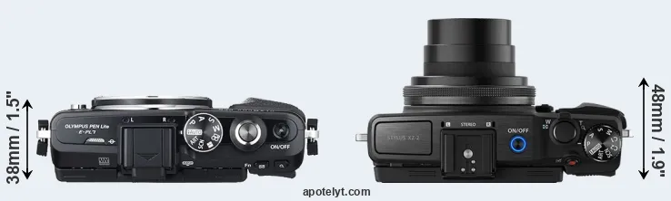Compare E-PL7 versus XZ-2 top