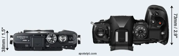 Compare E-PL7 versus OM-1 II top