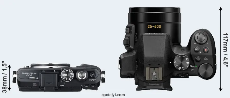 Compare E-PL7 versus FZ300 top