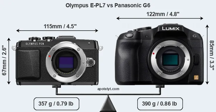 Size Olympus E-PL7 vs Panasonic G6