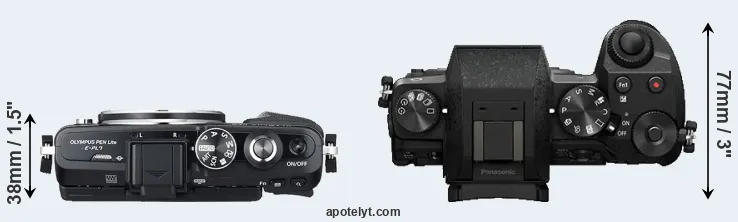 Compare E-PL7 versus G7 top