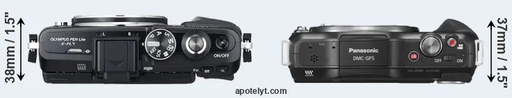 Compare E-PL7 versus GF5 top