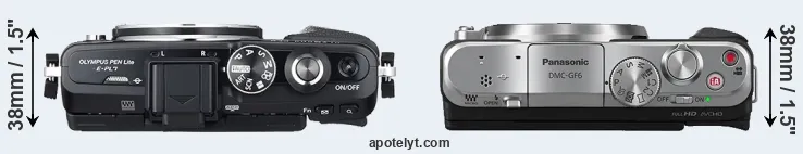 Compare E-PL7 versus GF6 top