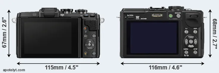 Comparison E-PL7 or GX1 rear