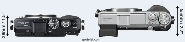 Compare E-PL7 versus GX7 top