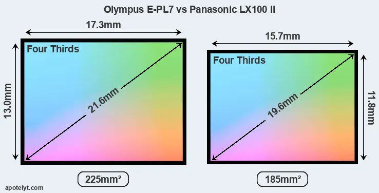 Olympus E-PL7 and Panasonic LX100 II sensor measures