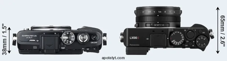 Compare E-PL7 versus LX100 II top