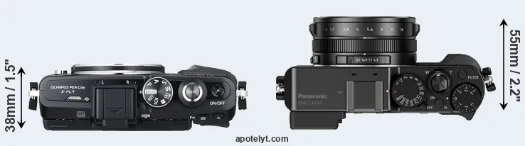 Compare E-PL7 versus LX100 top