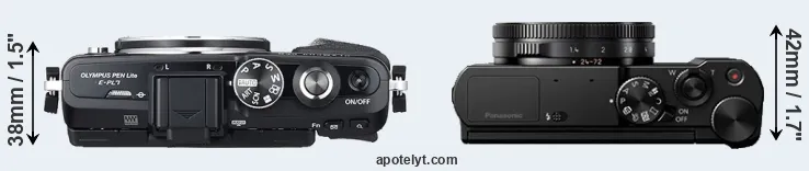 Compare E-PL7 versus LX15 top