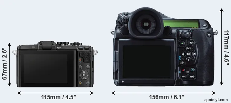 Comparison E-PL7 or 645Z rear