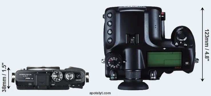 Compare E-PL7 versus 645Z top