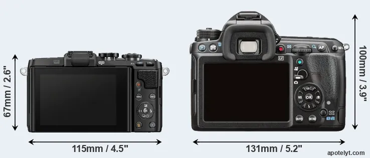Comparison E-PL7 or K-3 II rear