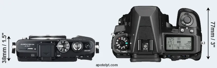 Compare E-PL7 versus K-3 II top