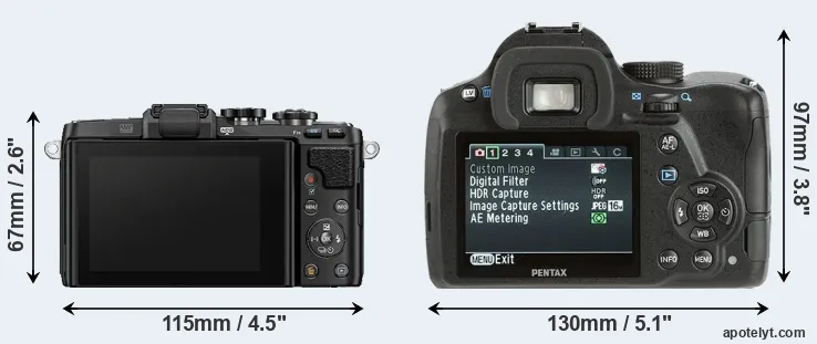 Comparison E-PL7 or K-500 rear