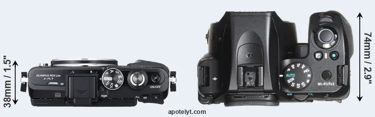 Compare E-PL7 versus K-70 top