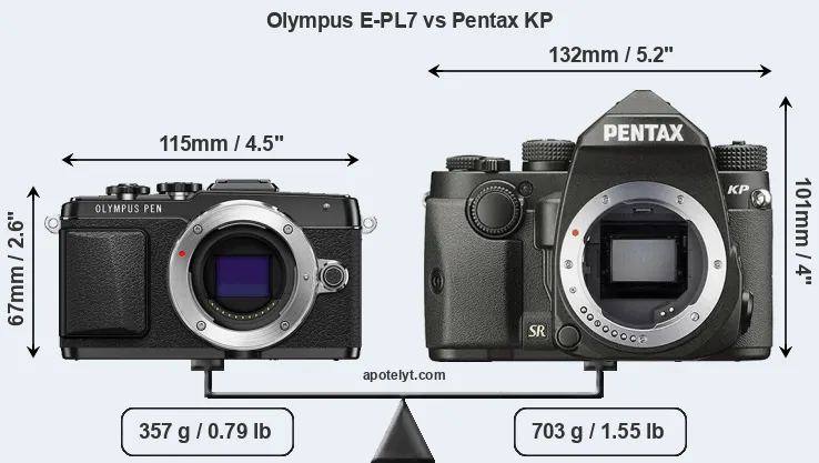 Size Olympus E-PL7 vs Pentax KP