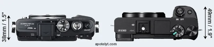 Compare E-PL7 versus A6300 top