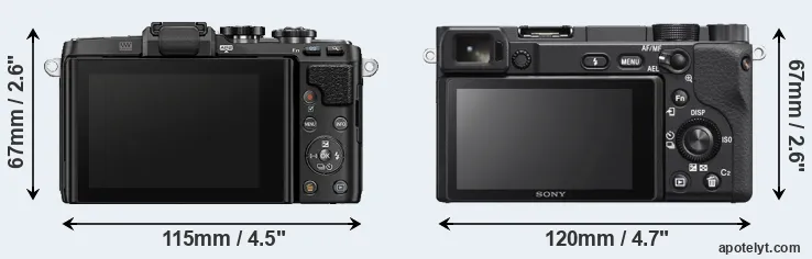 Comparison E-PL7 or A6400 rear