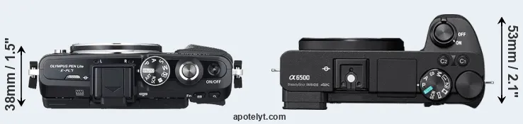 Compare E-PL7 versus A6500 top