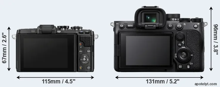 Comparison E-PL7 or A7 IV rear