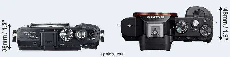 Compare E-PL7 versus A7 top