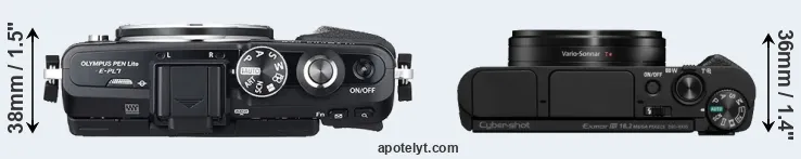 Compare E-PL7 versus HX95 top