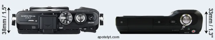 Compare E-PL7 versus NEX-3 top