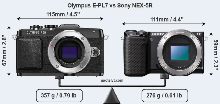 Size Olympus E-PL7 vs Sony NEX-5R
