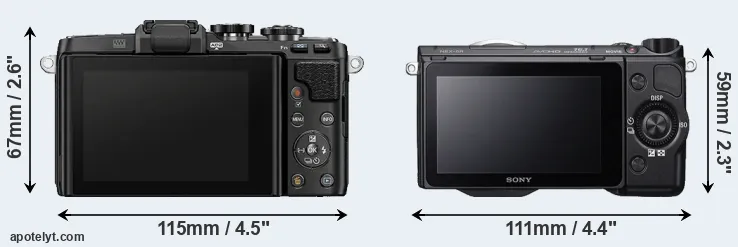 Comparison E-PL7 or NEX-5R rear
