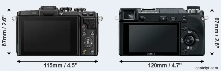 Comparison E-PL7 or NEX-6 rear