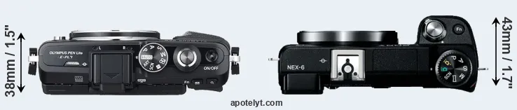 Compare E-PL7 versus NEX-6 top