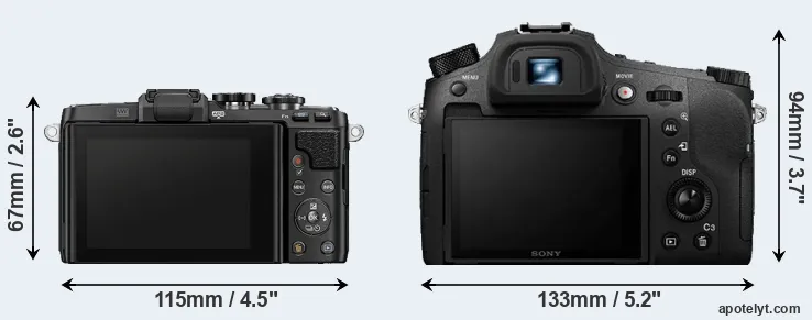 Comparison E-PL7 or RX10 IV rear