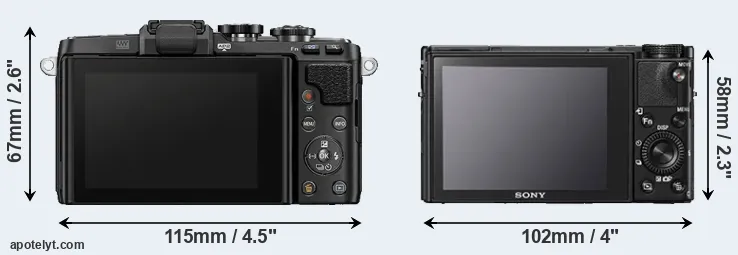 Comparison E-PL7 or RX100 V rear