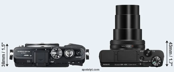 Compare E-PL7 versus RX100 VI top