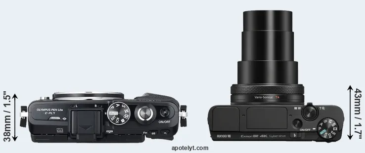 Compare E-PL7 versus RX100 VII top
