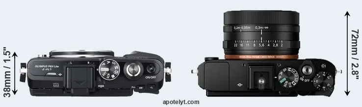 Compare E-PL7 versus RX1R II top