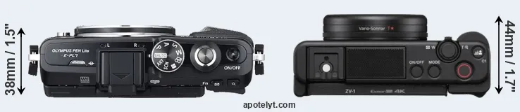 Compare E-PL7 versus ZV-1 top