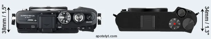 Compare E-PL7 versus M1 top